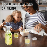 Carafe carrée en verre de 32 oz avec couvercle, pichet en verre transparent de 1000 ml, carafe de service pour boissons, brunch, eau froide, jus, lait, thé glacé