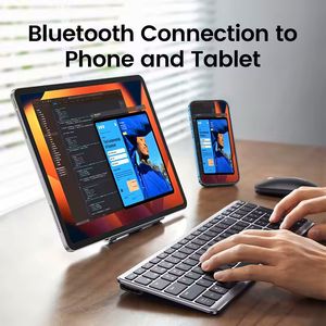 UGREEN KU005充電式キーボードワイヤレス<span class=keywords><strong>Bluetooth</strong></span> 5.0 2.4G 99キーキャップ超薄型MacBook iPad PCタブレットUSB Cキーボード - Product Image 2