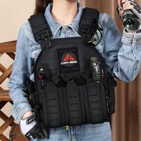 Gilet tactique personnalisé en nylon 500D 1000D et tissu Cordura noir, porte-plaques à dégagement rapide pour hommes