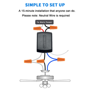 110-220V Thời gian tuya kiểm soát chuyển đổi phổ Trần Fan điều khiển từ xa Kit với 3 tốc độ Transmitter nhận có thể điều chỉnh gió - Product Image 3