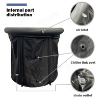 Baignoire à immersion froide pliable en PVC pour adultes personnalisée 80*75cm, baignoire à glace portable 300l gonflable avec couvercle