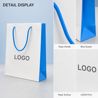 Sac de shopping en papier avec logo personnalisé et poignées en corde pour l'emballage de vente au détail d'accessoires de téléphonie mobile