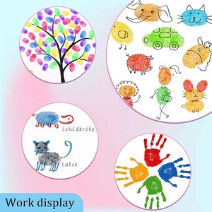 Lisi 12-màu cầu vồng nhựa có thể giặt miếng mực cho tem cao su lớn miếng màu cho dấu tay và dấu chân dập - Product Image 4