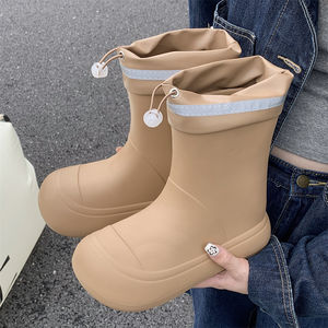 Botines de Lluvia Impermeables y Antideslizantes para Mujer, con Cordones, Suela Suave de EVA, Moda Verano 2026 - Product Image 3