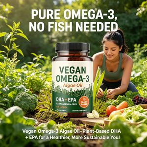 Integratore Alimentare Vegano all'Ingrosso di Olio di Alghe <span class=keywords><strong>Omega</strong></span> 3 1000mg DHA EPA in Capsule Morbide <span class=keywords><strong>per</strong></span> Adulti, <span class=keywords><strong>per</strong></span> la Salute di Cuore, Cervello e Occhi OEM - Product Image 4