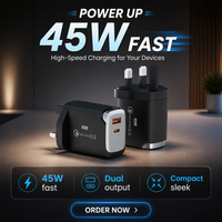 شاحن كهربائي USB بقوة 20 واط مع تقنية PD وQC3.0 للشحن السريع، محول طاقة محمول بشعار مخصص للهواتف الذكية والساعات الذكية
