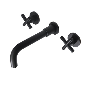Grifo Mezclador de Lavabo Empotrado Moderno de Latón con Válvula Cerámica, Función Dosificadora, Tres Orificios, Doble Manija, Acabado Oro Cepillado - Product Image 3