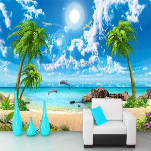 <span class=keywords><strong>Papier</strong></span> <span class=keywords><strong>peint</strong></span> mural personnalisé HD, magnifique <span class=keywords><strong>vue</strong></span> <span class=keywords><strong>sur</strong></span> la plage de sable, plage, cocotiers, fond photo 3D, peinture murale, décoration de la maison - Product Image 3