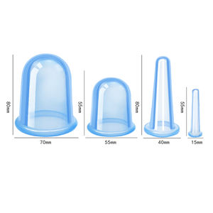 Kit de ventouses pour massage du visage et des yeux, 4 pièces, petit et grand format, thérapie en silicone, ensemble de ventouses faciales - Product Image 3