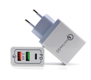 Porta Type-C3 PD tipo <span class=keywords><strong>C</strong></span> USB <span class=keywords><strong>C</strong></span> caricatore adattatore da viaggio + 18W Smart QC 3.0 USB ricarica rapida QC3.0 per <span class=keywords><strong>iPhone</strong></span> samsung Galaxy - Product Image 6