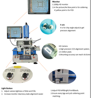 Wds-620 alignement optique station de soudage sans trace station de soudage bga pour ordinateur/led/smd/cpu/soudage de réparation de puces de téléphone
