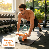 Rodillo Abdominal para Entrenamiento de Cuerpo Completo para Adultos, con Rebote Automático, Equipo de Fitness para el Hogar, para Ejercicios de Pérdida de Grasa Abdominal y de Cintura