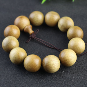 สร้อยข้อมือไม้ซีฉวนโกลเด้นนานมู 20 มม. 12 เม็ดกลมกลิ่นหอมธรรมชาติเครื่องประดับพิธีกรรมทางศาสนา - Product Image 3