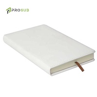Prosub Cahier de Composition Portable Blanc A4/A5/A6, Journal de Sublimation, Carnet Vierge avec Couverture en Cuir PU
