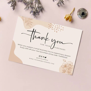 Tùy Chỉnh Sang Trọng Kết Cấu Giấy Cảm Ơn Bạn Bài Thẻ Với Lá Logo Thương Hiệu Kinh Doanh Đặt Hàng Thẻ <span class=keywords><strong>In</strong></span> Thankyou Thẻ Cho Doanh Nghiệp Nhỏ - Product Image 1