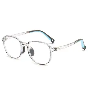 Children's Tr90 Glasses Custom Logo Kids Blue Light Blocking Eyeglasses Flexible Frame Spectacles For Boys And Girls