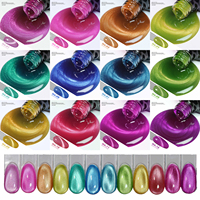 Vernis Gel Magnétique Effet Œil de Chat 12 Couleurs Midsummer Ice Bead Sans HEMA ni TPO, Gel UV LED Scintillant pour Salon de Manucure