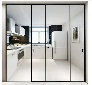 Slim frame interior sliding door for kitchen and living room