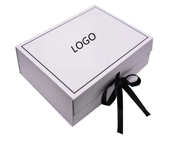 Luxury White Custom Logo Magnetic Closure Cardboard Gift Box Packaging Box Foldable Gift Box