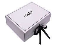 Boîte cadeau rigide en carton blanc de luxe avec logo personnalisé, fermeture magnétique, pelliculage mat, gaufrage, emballage pliable écologique