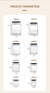 Nối tiếp vuông thủy tinh trong suốt mật ong Jar thủy tinh Ong Mật ong nồi vuông - Product Image 6