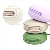 Pochette porte-monnaie carrée en silicone personnalisée en gros, étui porte-sucette en silicone avec LOGO personnalisé