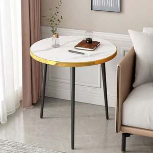 Mesa Auxiliar Redonda de Metal Gris Nórdico <span class=keywords><strong>para</strong></span> Sala de Estar, Mesa Auxiliar Simple <span class=keywords><strong>para</strong></span> Sofá, Mesa Auxiliar de Esquina <span class=keywords><strong>para</strong></span> Cama con Almacenamiento - Product Image 3