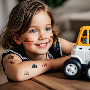 Nuevas pegatinas <span class=keywords><strong>de</strong></span> <span class=keywords><strong>tatuajes</strong></span> para niños con diseños <span class=keywords><strong>de</strong></span> coches y motocicletas <span class=keywords><strong>de</strong></span> dibujos animados, papel <span class=keywords><strong>de</strong></span> transferencia al agua, diseño moderno y minimalista. - Product Image 2