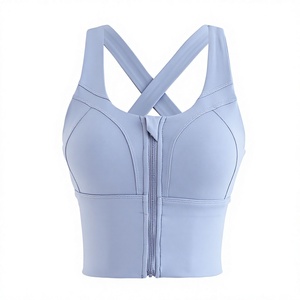 Soutien-gorge de sport respirant à séchage rapide pour la course, vente en gros, pour filles, asymétrique, maintien élevé, yoga, fitness, en spandex, sans couture, avec nœud, col rond, rouge - Product Image 5