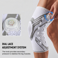 KS-2380 # Genouillère de compression tricotée avec système de réglage rotatif, stabilisateurs latéraux et ressorts en silicone pour le sport