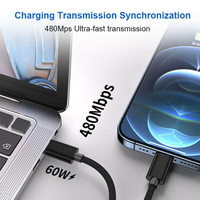 Cable USB2.0 ULT-unite de 6A con Carga Rápida de 60W, Revestimiento Trenzado, 3m, Tipo C, 480Mbps, para Teléfono, Laptop, Banco de Energía
