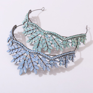 لوكسين خمر العروس الملكة الزفاف التيجان الشعر الأسود معدن الكريستال تاج العقيق لحفل الزفاف - Product Image 6