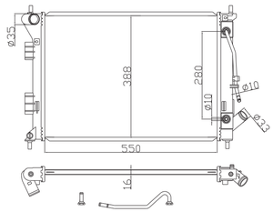 Precio del radiador de refrigeración del motor de las piezas de automóvil de la fábrica del OEM para Hyundai ELANTRA 1,6/1.8L '2011- <span class=keywords><strong>at</strong></span> 25310-3X101/25310-3X100 - Product Image 4