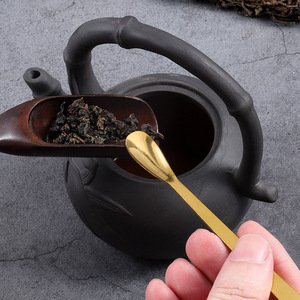 Astief - Cuchara <span class=keywords><strong>de</strong></span> Té <span class=keywords><strong>de</strong></span> Acero Inoxidable 304, Color Oro y Plata, con Logotipo Personalizado al por Mayor, Cuchara Chashaku para Té <span class=keywords><strong>Matcha</strong></span> - Product Image 4