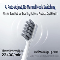 Brosse à dents électrique sonique rechargeable avec poils doux, design étanche, nettoyage en profondeur, brosse à dents vibrante