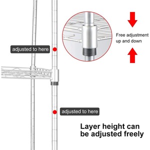 4 Tầng Kệ kệ đơn vị, đa năng kim loại hiện đại nhỏ lưu trữ giá với 4 móc, dây thép không gỉ tổ chức - Product Image 4
