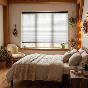 Stores alvéolaires manuels 100 % occultants sans cordon, stores cellulaires horizontaux en tissu uni pour porte coulissante - Product Image 4