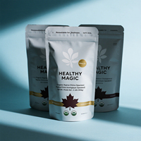 Doypack personnalisé imprimé refermable avec encoche de déchirement et fenêtre optionnelle pour l'emballage de haricots, de lentilles et d'aliments secs
