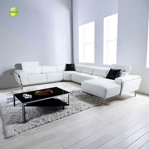 2024 cuero genuino seccional Negro <span class=keywords><strong>donde</strong></span> <span class=keywords><strong>comprar</strong></span> traje de salón conjunto de sofá grande sofá ajustable - Product Image 5