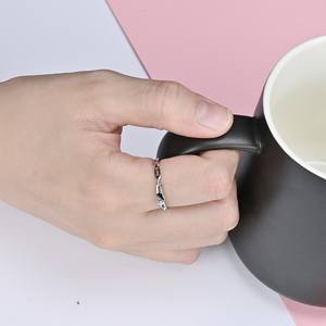 European American Minimalist Hollow Heart Titanium Steel <b>Ring</b> For Women Wedding Stackable Jewelry Gold Rose Gold - Product Image 3