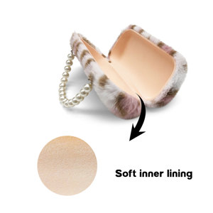 Trẻ em sang trọng kính trường hợp với ngọc trai xử lý dễ thương báo in kính mát hộp lưu trữ cho cô gái kính cầm tay chủ - Product Image 4