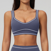 Soutien-gorge de sport sans couture en Spandex/Nylon pour femme, à maintien élevé, rembourré, léger, respirant, séchage rapide, dos nu à bretelles croisées, vente en gros