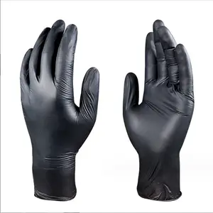 Vente en gros de gants de protection jetables en nitrile noir en vinyle Gants en nitrile PVC non poudrés Gants jetables en nitrile de qualité alimentaire