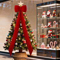 Décorations de Noël : Grandes nœuds en flanelle personnalisés pour fenêtre, ornements suspendus pour créer une ambiance festive