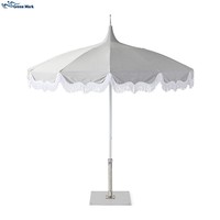 Parapluie pare-soleil Steeple-Poteau en aluminium anti UV avec glands, parfait pour les stations de plage