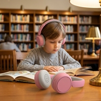 Auriculares con Cancelación de Ruido para Niños, BT 5.4, Sonido Estéreo ANC, Auriculares Seguros para el Oído, para Niños y Niñas, para Estudiar, Viajar y Uso en Exteriores