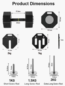 Manubrio Regolabile Ottagonale a Vite Rapida, Regola il Peso Attraverso Piastre per Adattarsi all'Allenamento di Forza a Diverse Fasi. - Product Image 4