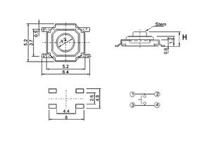 Kim loại pushbutton SMD Micro nút phẳng ngắn đột quỵ đẩy nút PS4 ps5 scuf MOD - Product Image 5