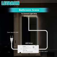 Controlador LED de 48W, 24V, para Tiras de Luz, con Prueba de Envejecimiento de Carga Completa al 100%, Cable Integrado, Clase de Impermeabilidad IP44, Garantía de 3 Años