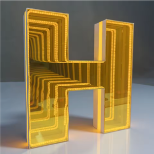 Enseigne lumineuse pour centre commercial, enseigne personnalisée pour entreprise, enseigne lumineuse LED, miroir abyssal, lettre infinie, intérieur, bureau, magasin de détail - Product Image 5